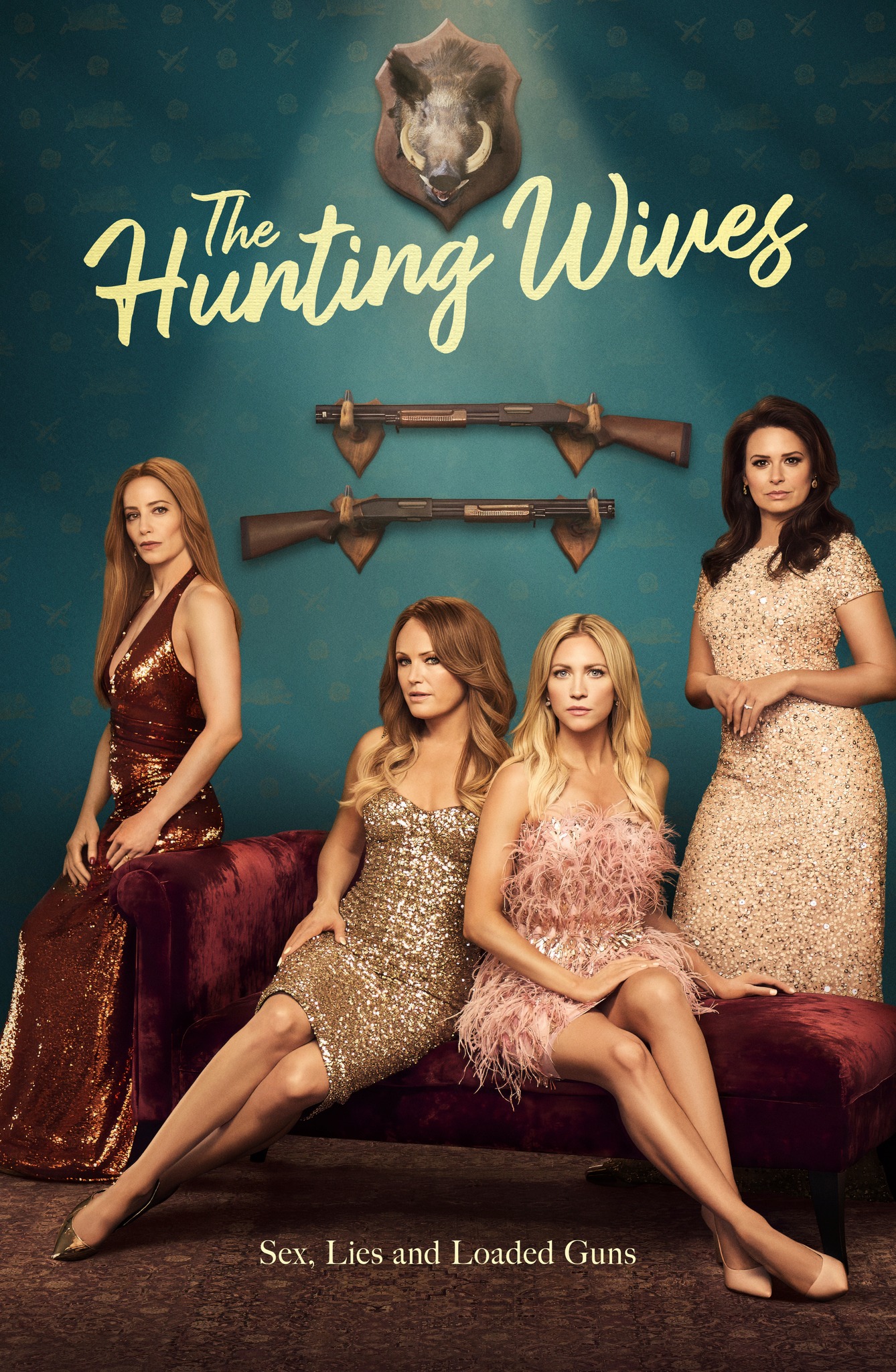 brittany snow green dress hunting wives stars in Netflix's new show teal floral dress