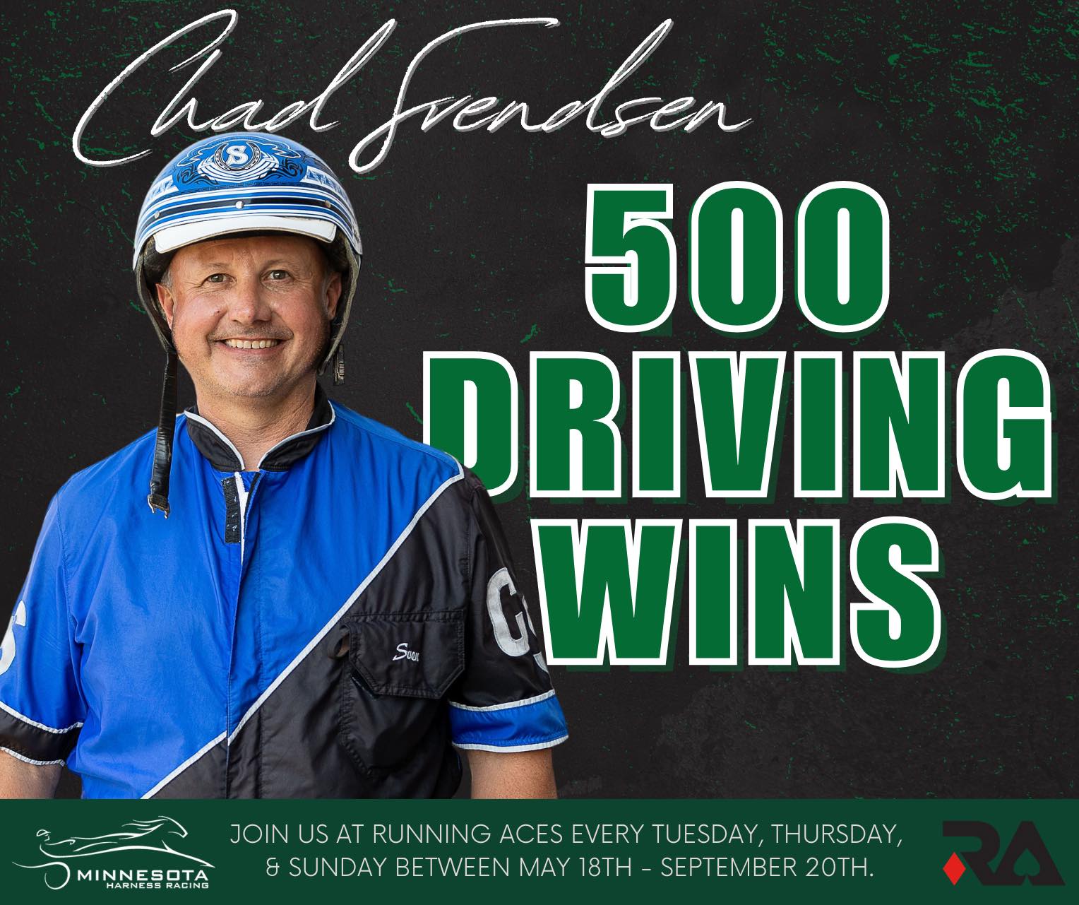 🔥 𝟓𝟎𝟎 𝐜𝐚𝐫𝐞𝐞𝐫 𝐝𝐫𝐢𝐯𝐢𝐧𝐠 𝐰𝐢𝐧𝐬... - Minnesota Harness Racing Fans | Facebook