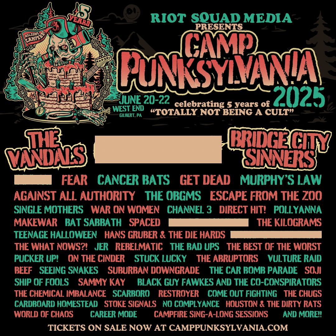 38灯　MASHUP SQUAD wantkey camp Camp Punksylvania 2025 survival guide and lineup