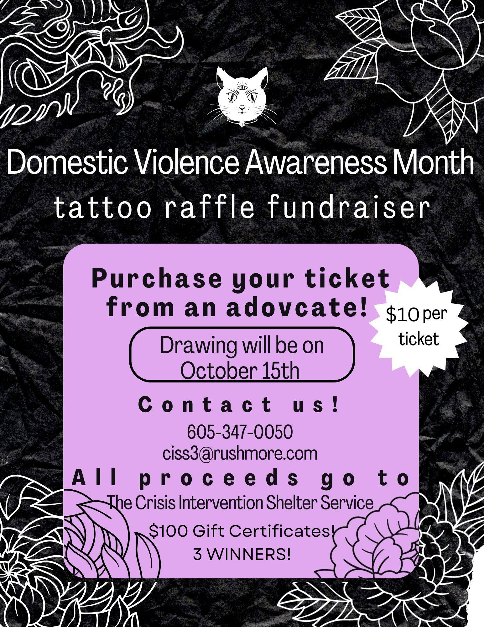 🔥🎉 TATTOO RAFFLE... - Crisis Intervention Shelter Service | Facebook