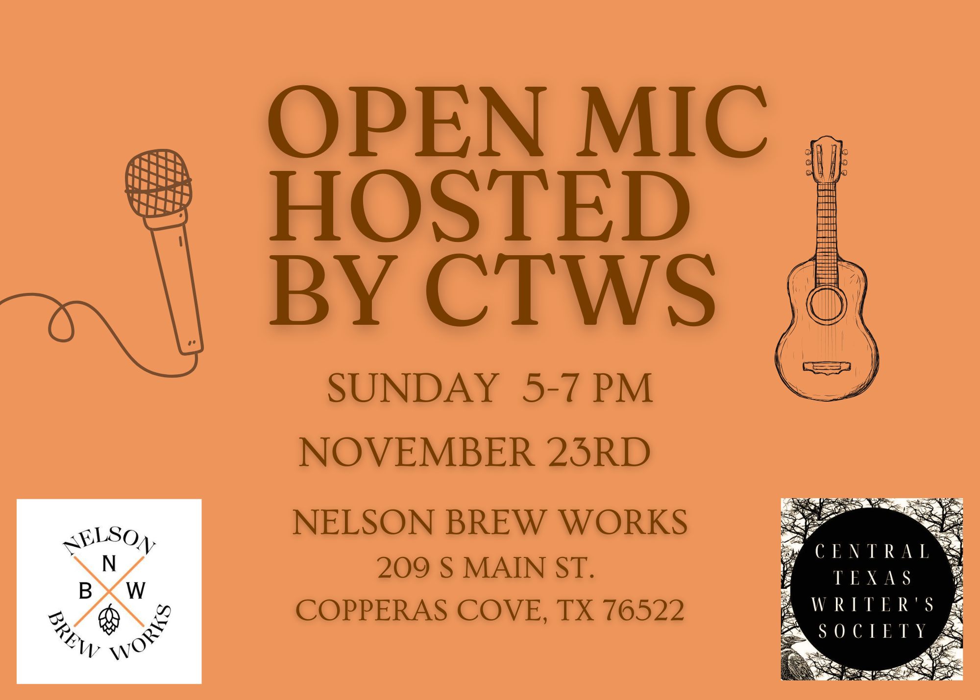 Open Mic at Nelson Brew Works in Copperas Cove