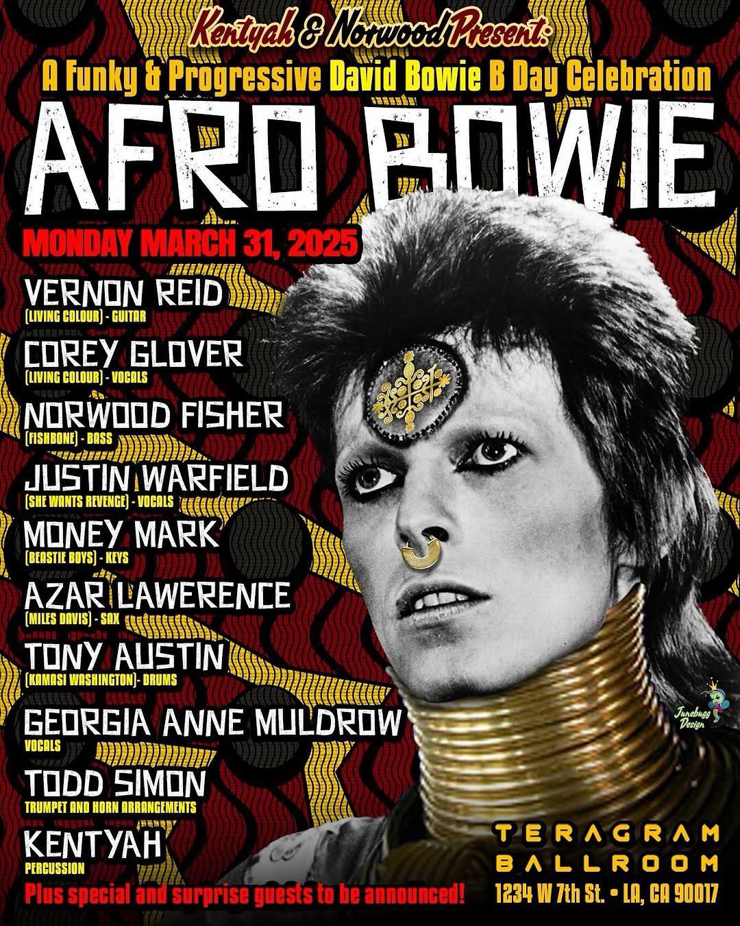 Corey - Monday night March 31st in Los Angeles, CA : AFRO BOWIE - FUNKY ...