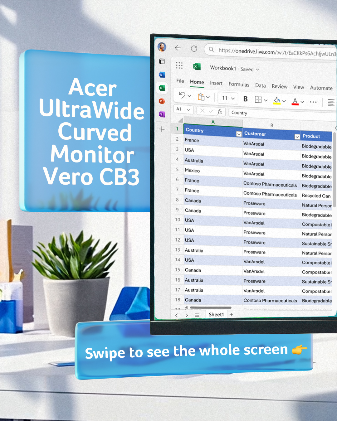 Acer - One #AcerVeroCB3 ultra wide curved monitor, endless... | Facebook