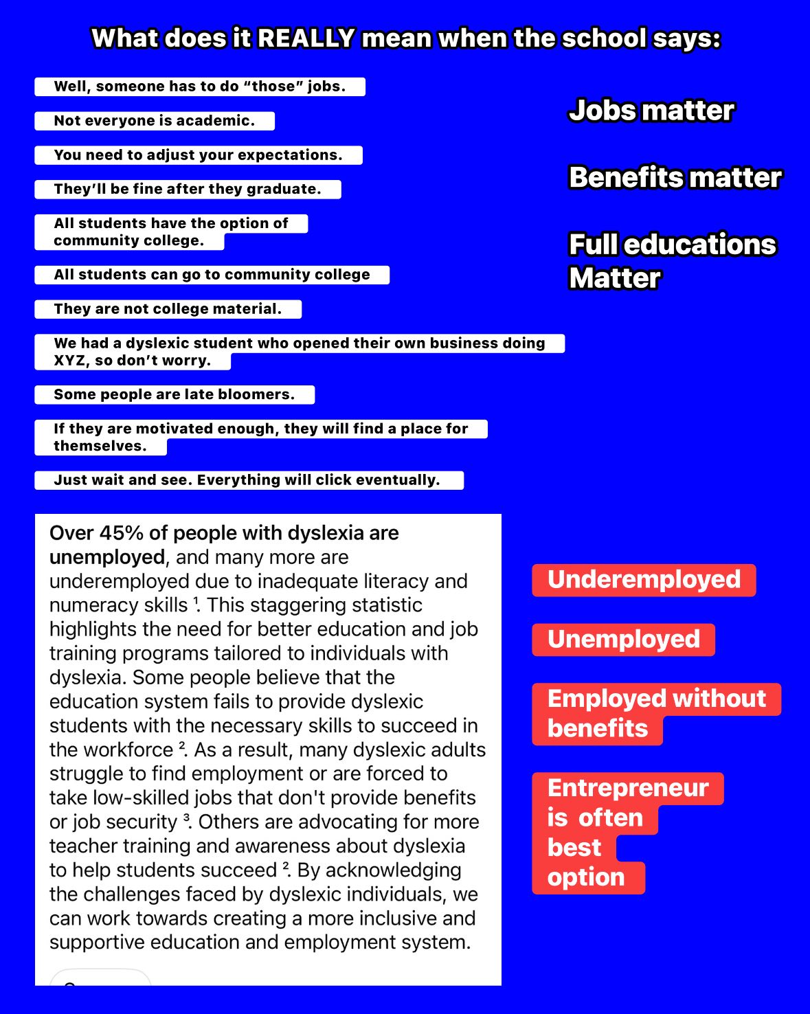 Dyslexia - Jobs matter. All dyslexic students need the benefit of ...