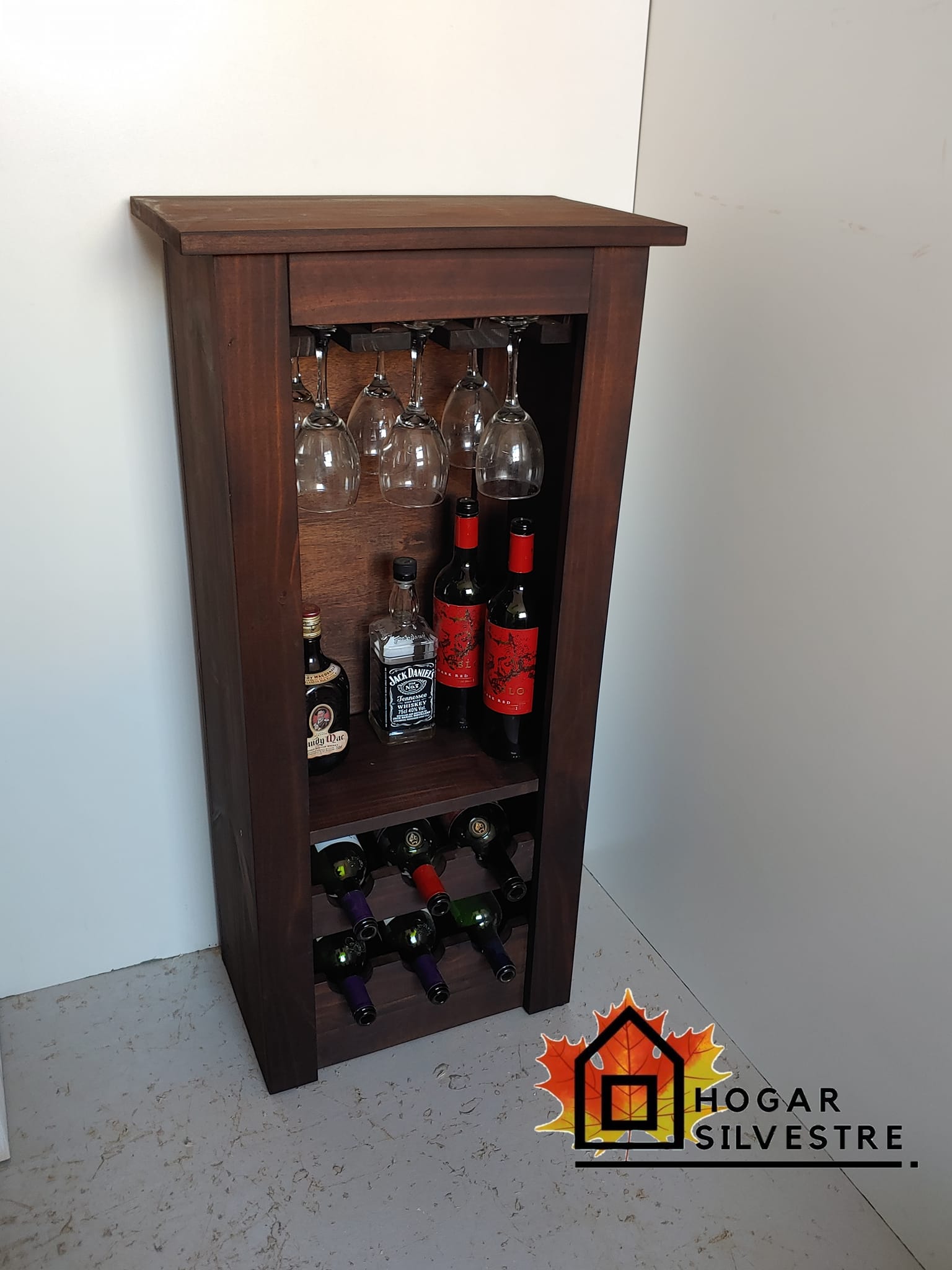 Hogar Silvestre - MINI BAR COMPACTO ESTILO RUSTICO...