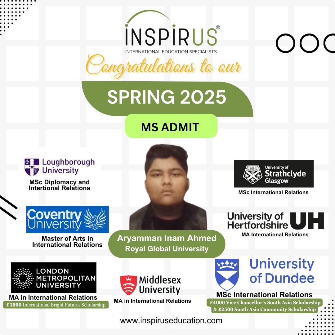 Inspirus - 🎉 Big Congratulations to Aryamman Inam Ahmed! 🎉 We’re ...
