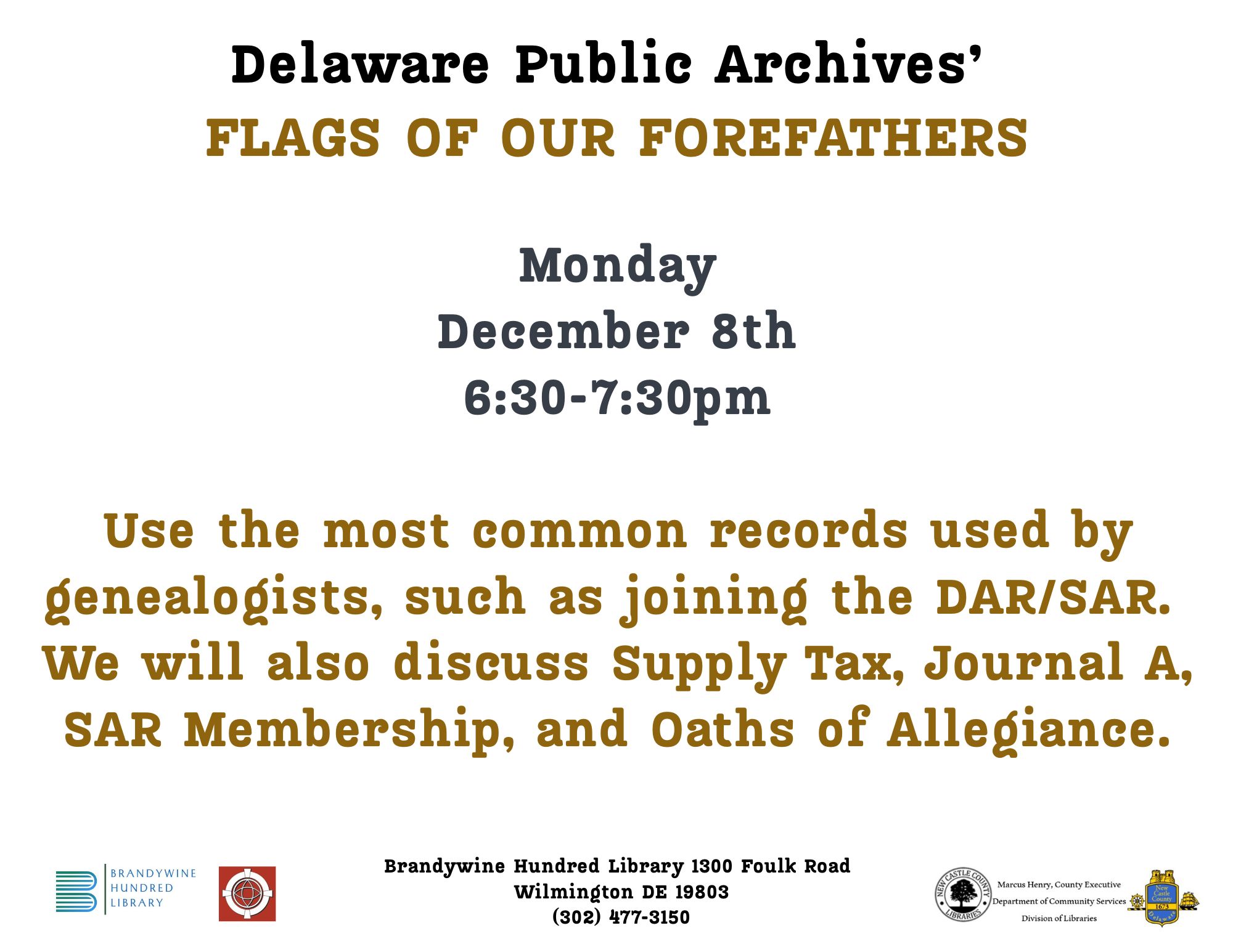 Brandywine - Beginning Genealogy 101: Little-known Resources at the ...