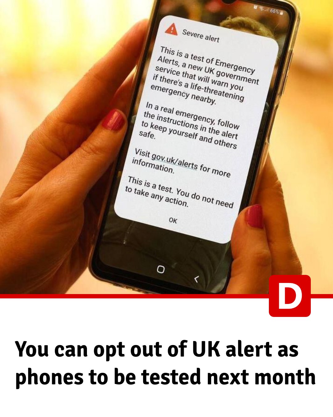 Devon - The alert will be sent to phones next week with people on 4G ...