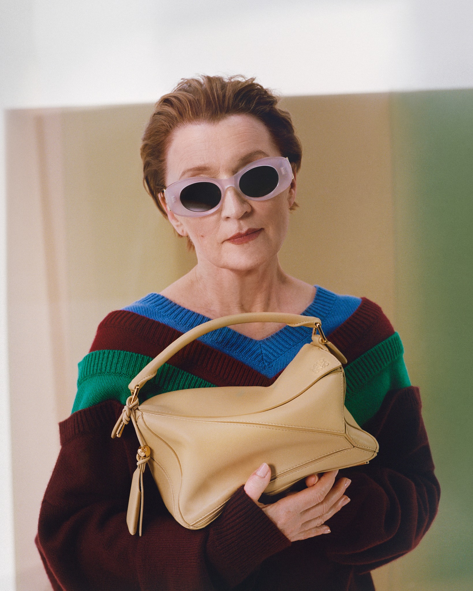 Actor Lesley Manville in the LOEWE Fall Winter 2025 campaign. A