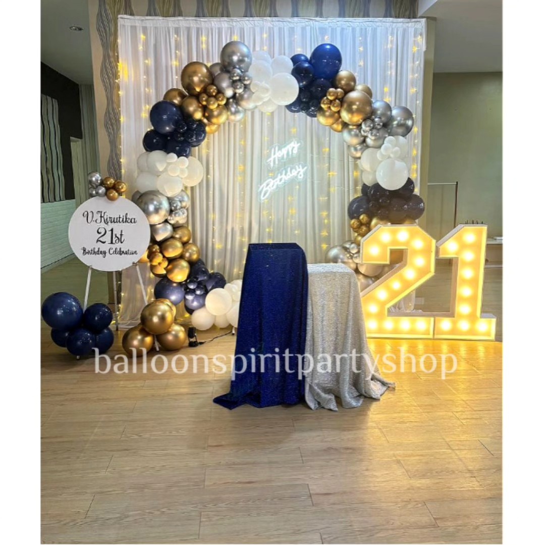 Balloon - 😍21st BIRTHDAY NAVY BLUE DECOR😍 . Number 21 Standing Light 🥳 ...