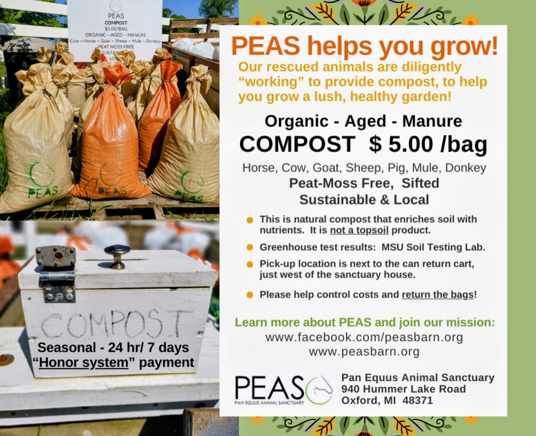Pan - 🌿 Compost Bags Are Back at Pan Equus Animal Sanctuary! 🧭Located ...
