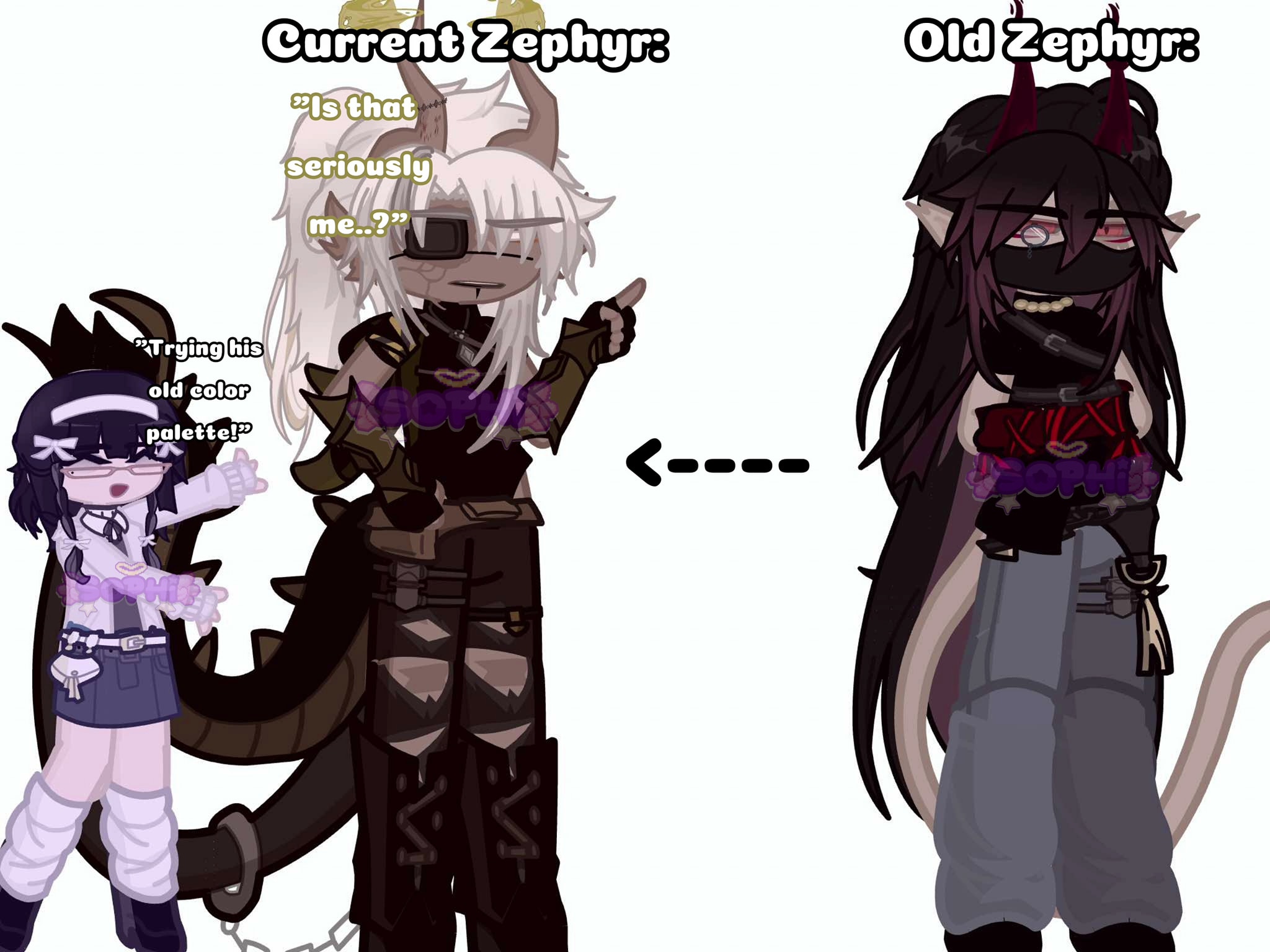 Zephyr trying the old version of Zephyr's color palette:3