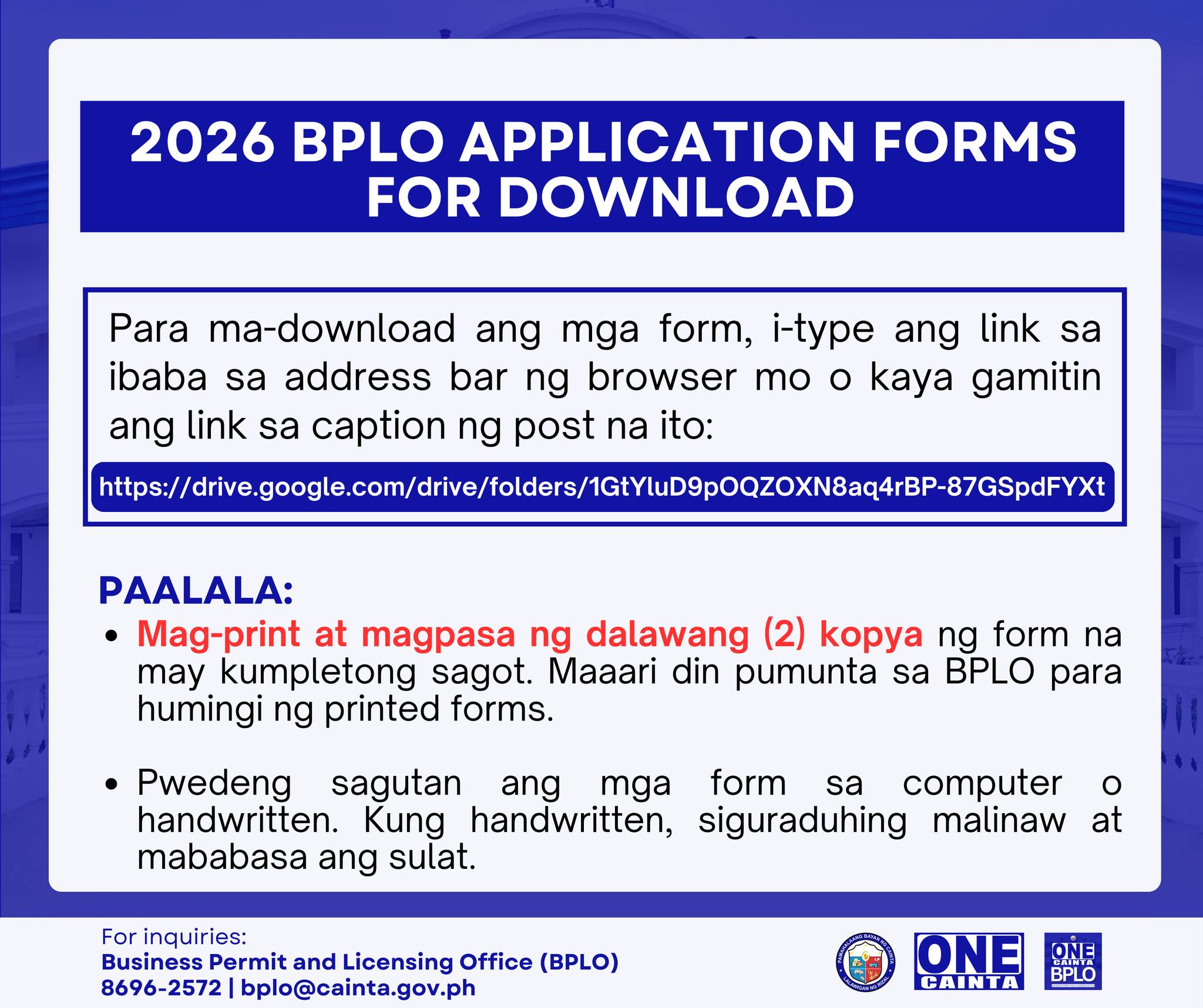 One - To download the application forms, please click this link: https ...