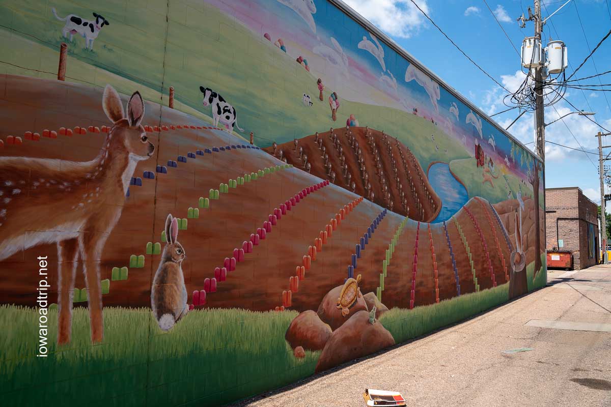 Exploring the art alleys in Le Mars, Iowa. The project took five