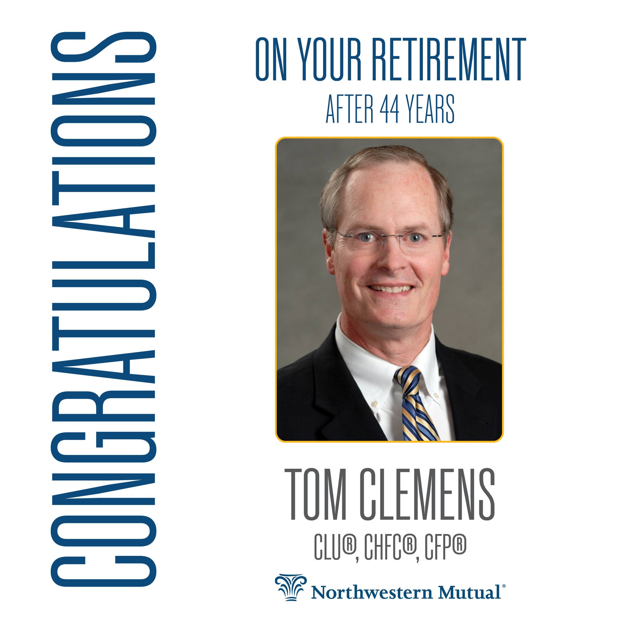 Northwestern - Congratulations to Tom Clemens on his retirement after ...