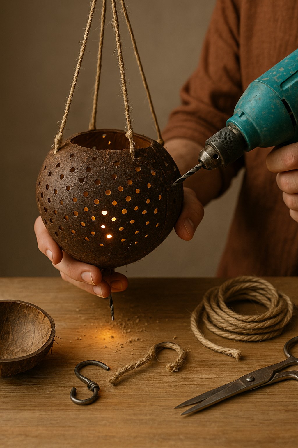 Making shell lamps for home decor