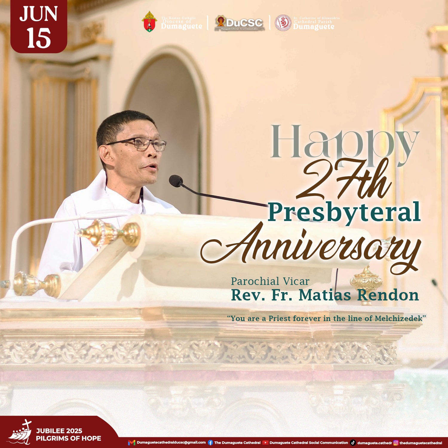 Happy 27th Presbyteral... - The Dumaguete Cathedral | Facebook