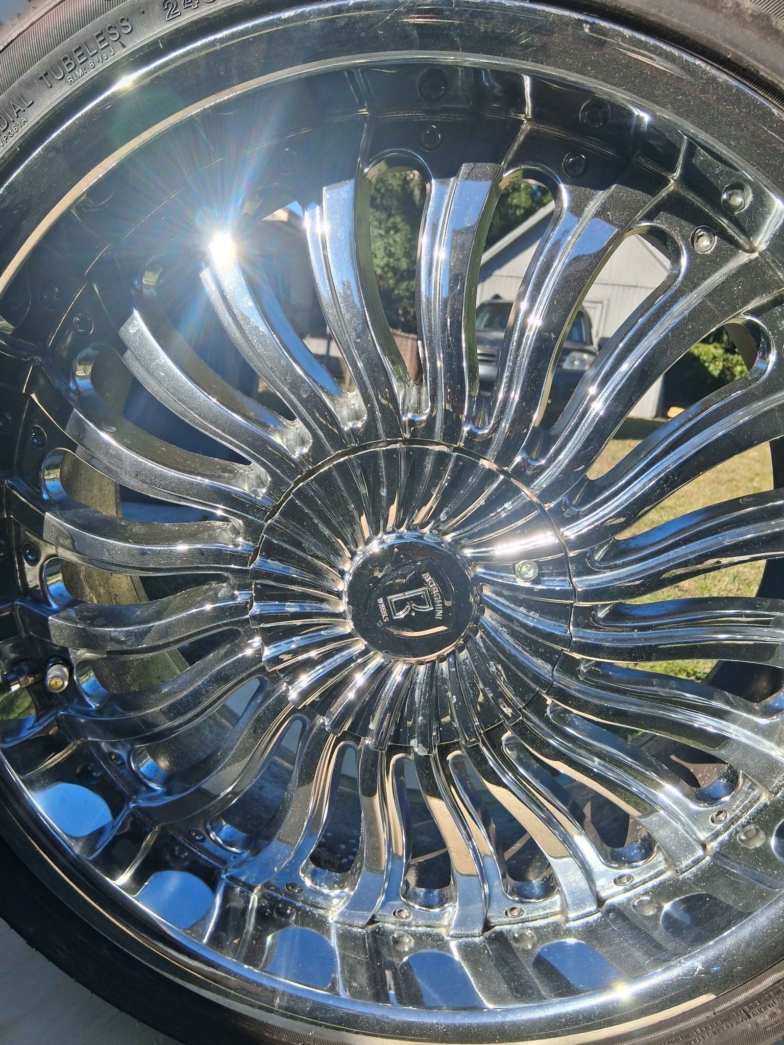Used Rims, new tires. 20s No curb rash, barely noticeable water mark ...