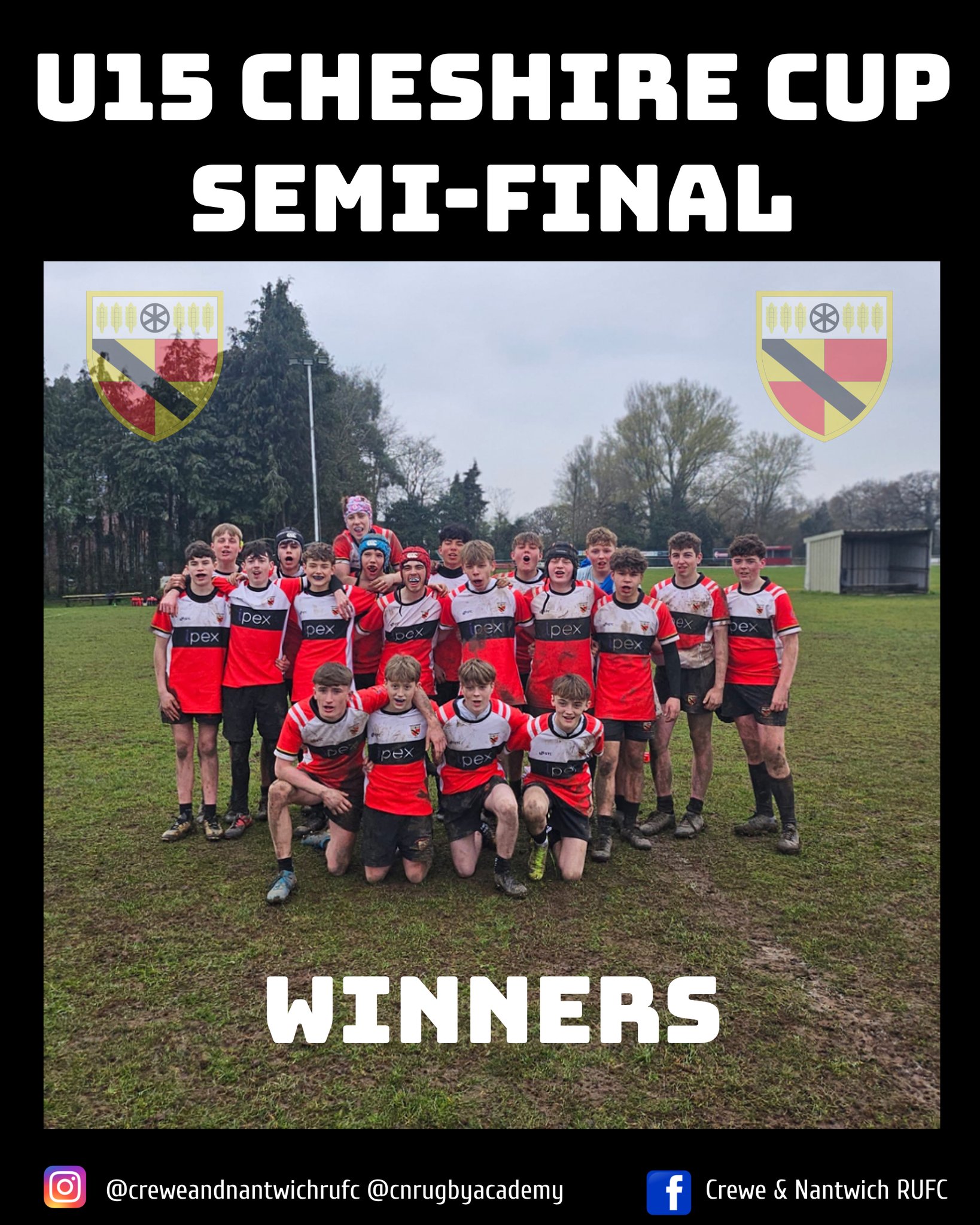 Crewe - ⚫⚪ U15s SEMI-FINAL WINNERS ⚪⚫ After a season of real growth ...