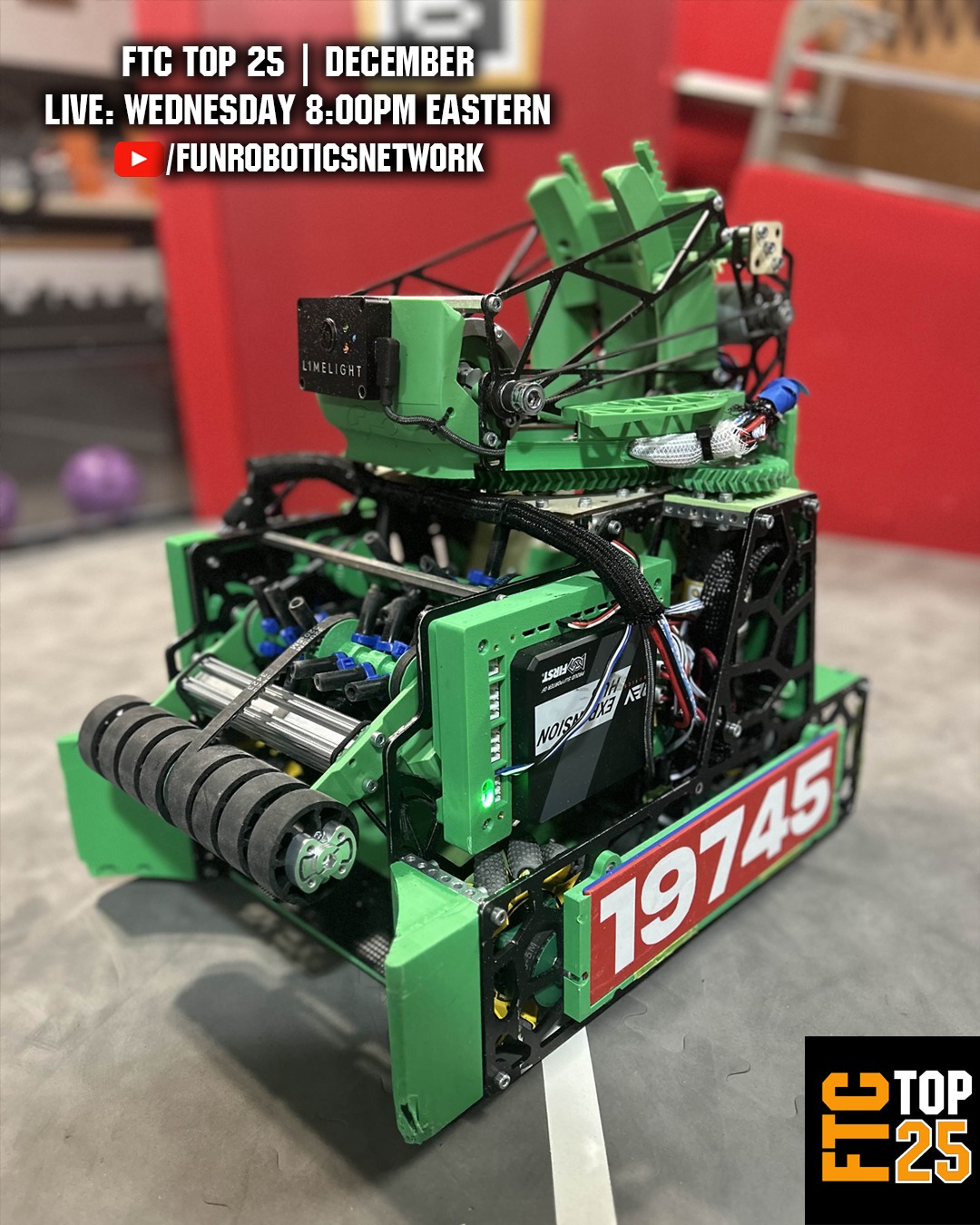 FTC Top 25 December live stream at 8pm Eastern on Fun Robotics Network