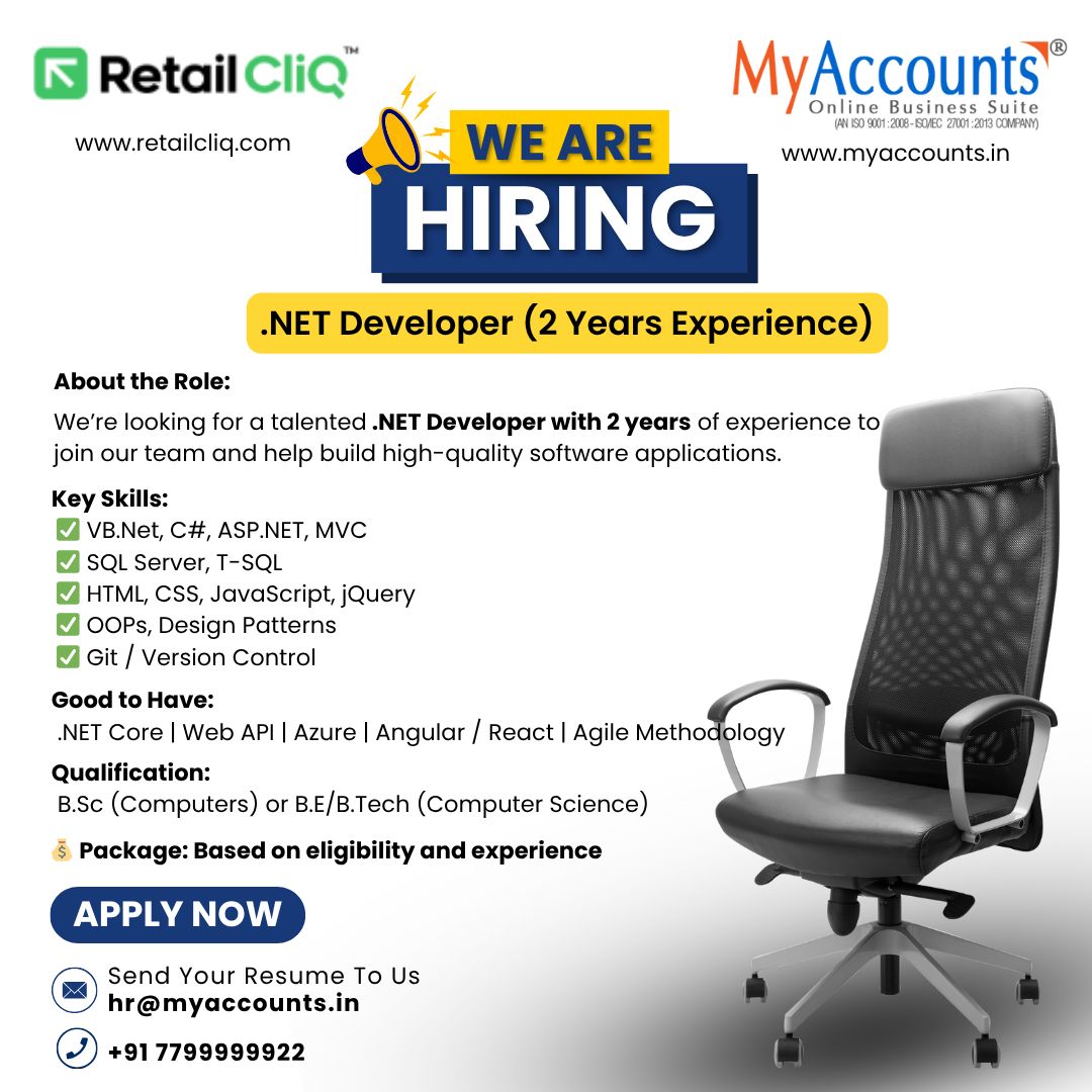 MyAccounts - 🚀 We’re Hiring! Join our dynamic team at RetailCliq ...