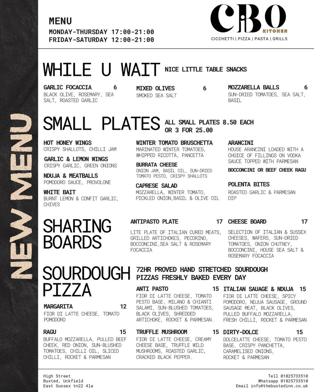The Buxted Inn - NEW MENU…. The menu wasn’t doing it for... | Facebook