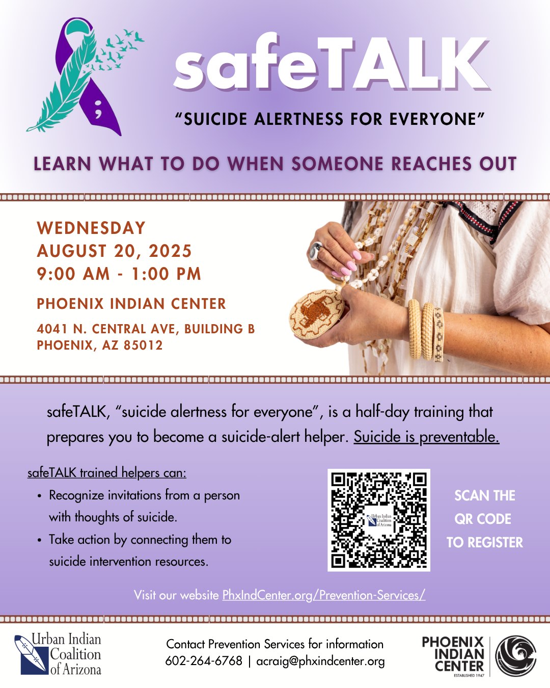 🌟 safeTALK: Suicide Alertness for... - Phoenix Indian Center | Facebook