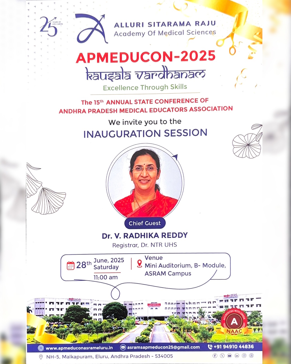 Asram - We are honoured to welcome you to APMEDUCON-2025, the 15th ...