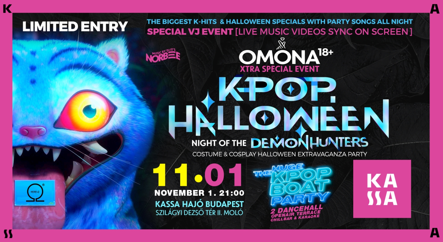 OMONA K-POP HALLOWEEN HUGE BOAT PARTY Night of the Demon Hunters ...