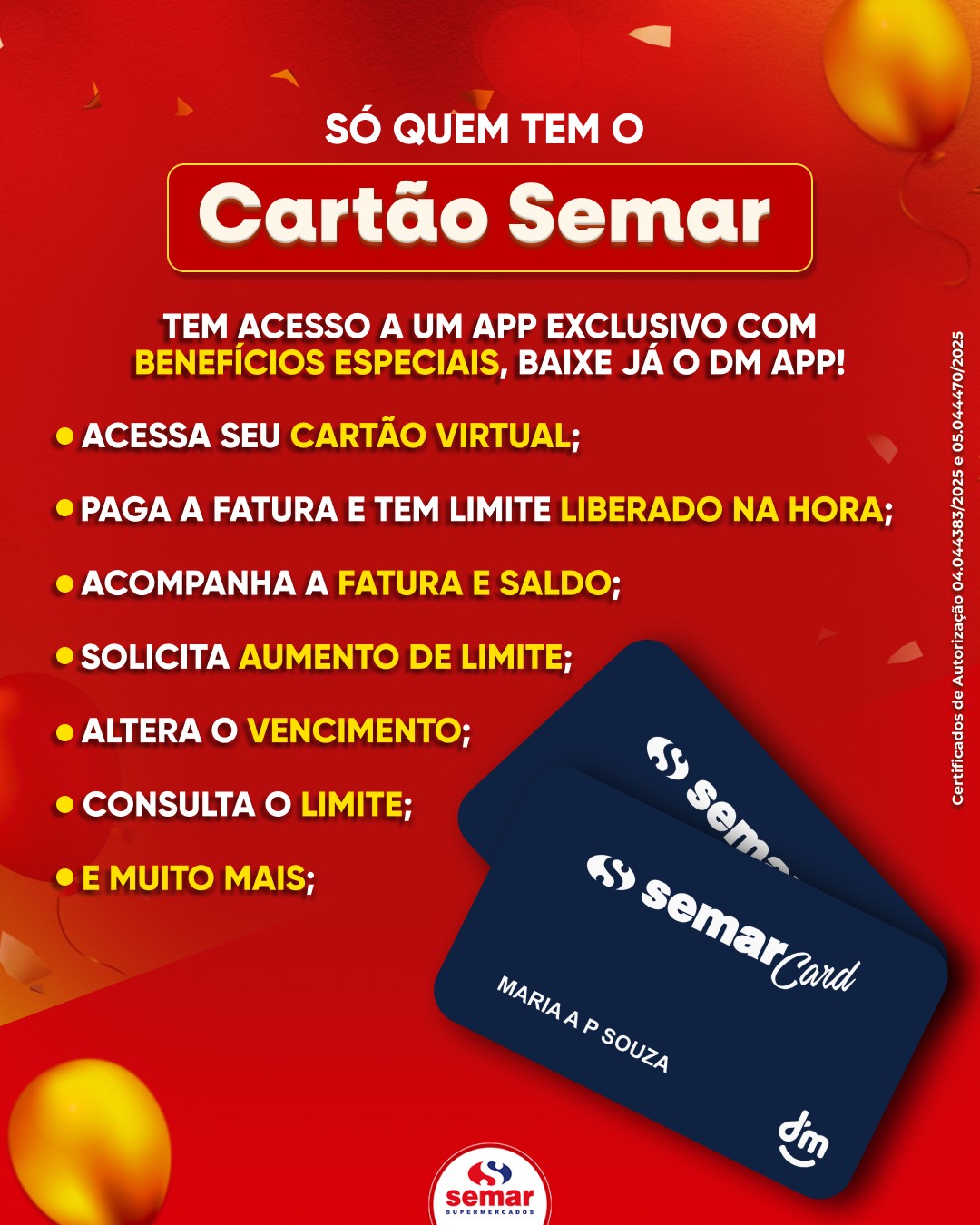 Semar - 💳💙 Com o Cartão Semar, seus benefícios vão muito além das ...