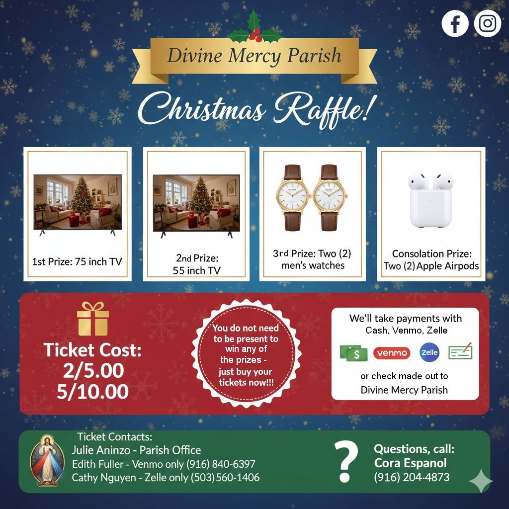 Divine - 🎄 Divine Mercy Parish Christmas Raffle is here! 🎄 Don’t miss ...