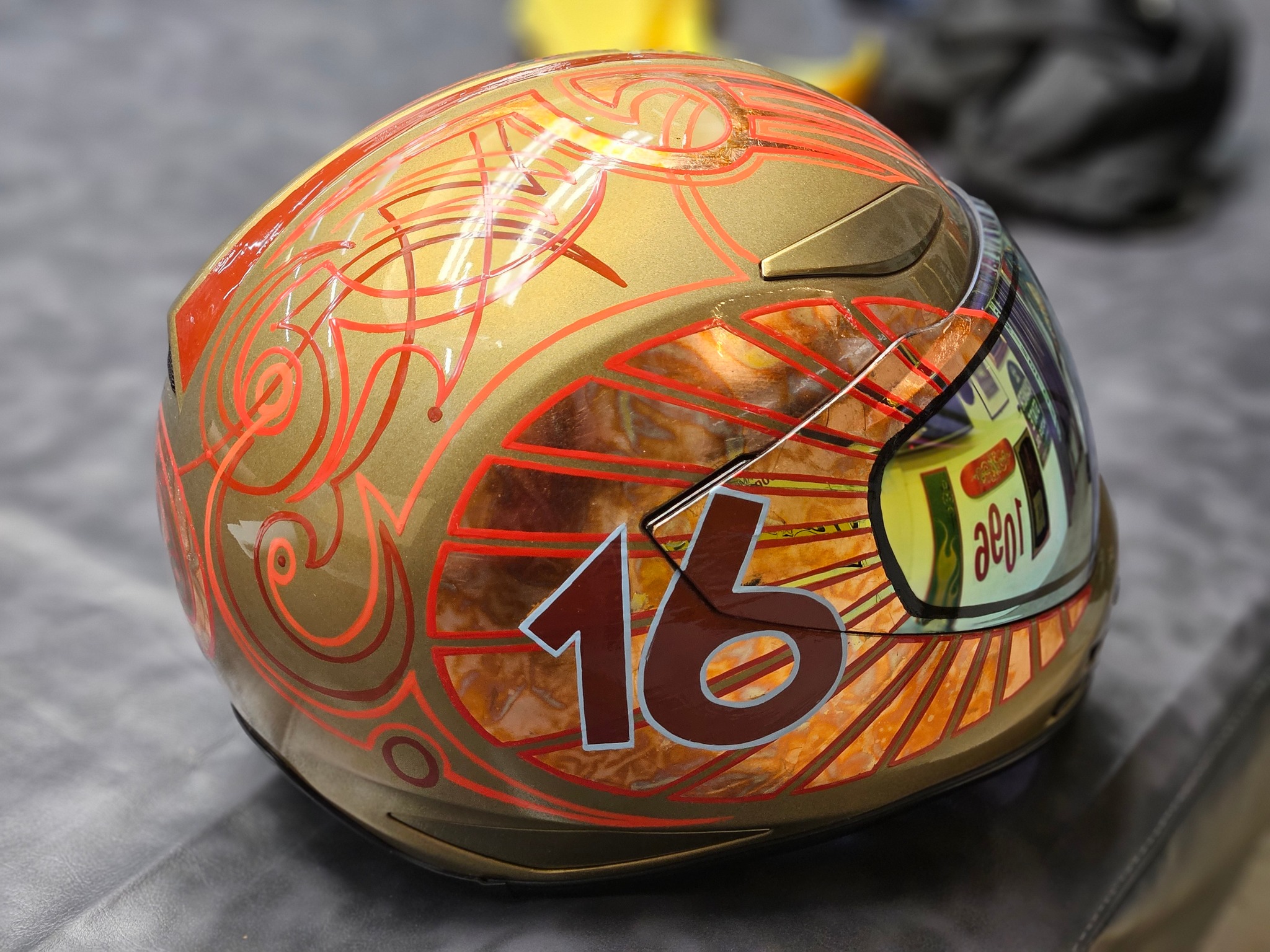 awesome motorcycle helmet designs BCBKD Lightweight Personalized Design Helmets Full Face Double Visor Motorbike DOT/ECE Approved Modular Flip Up Helmets for Adult Men and Women D,XXL Automotive Custom helmet design at the