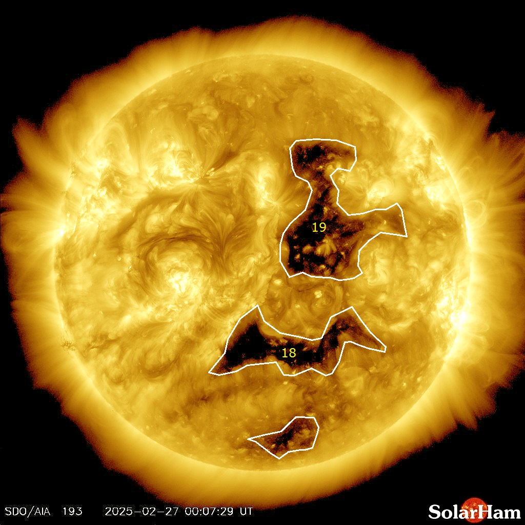 Space Weather by SolarHam - Coronal hole #18 and more directly, coronal ...