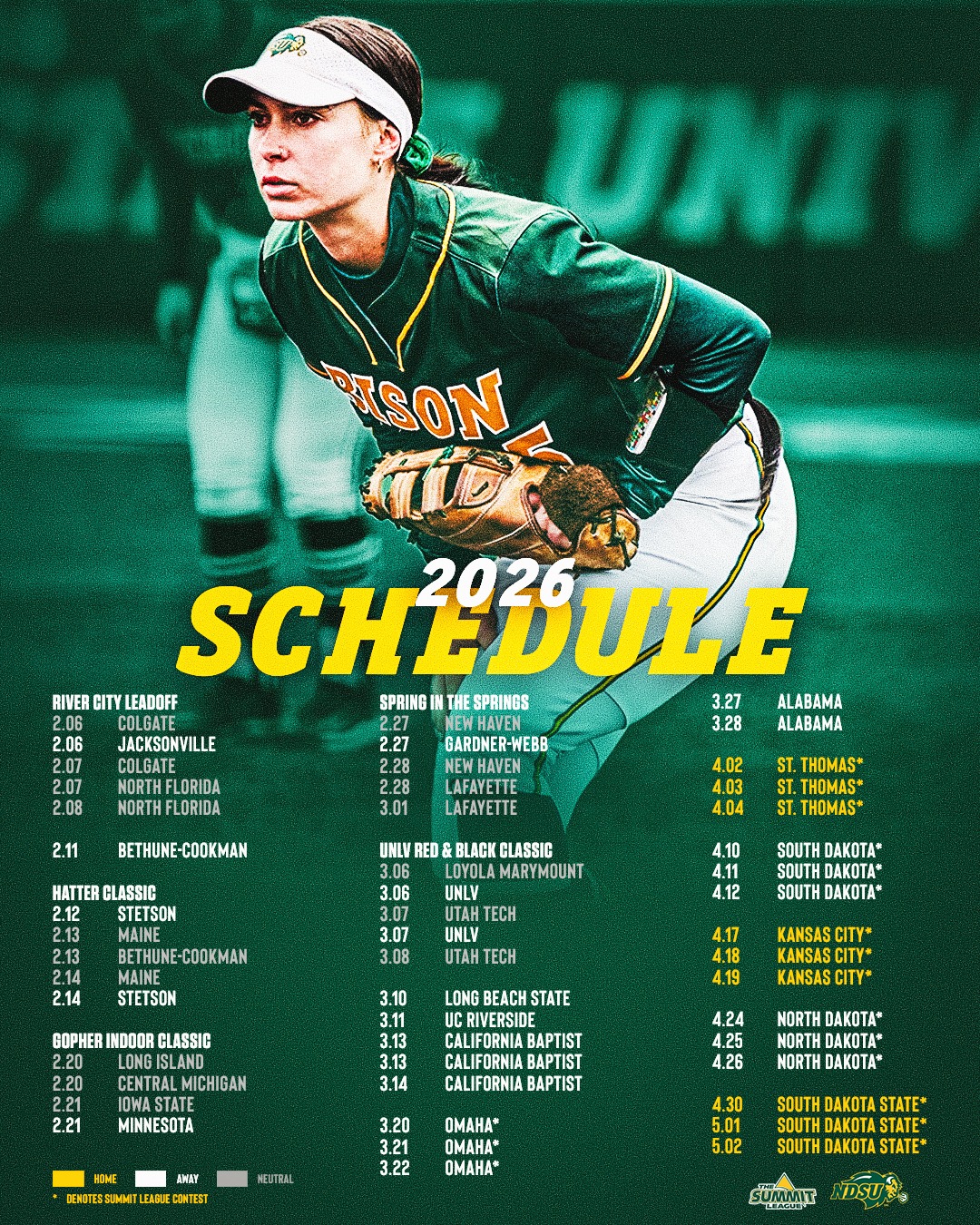 NDSU - The Bison have announced the 2026 schedule, which features 50 ...
