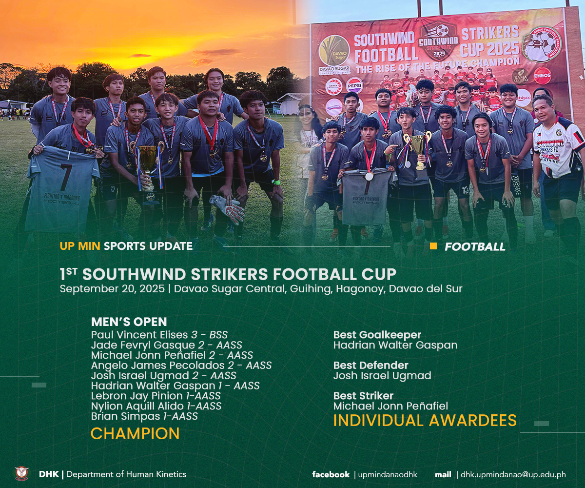 Department - CHAMPION ⚽ | The UP Mindanao Men's Football Varsity Team ...