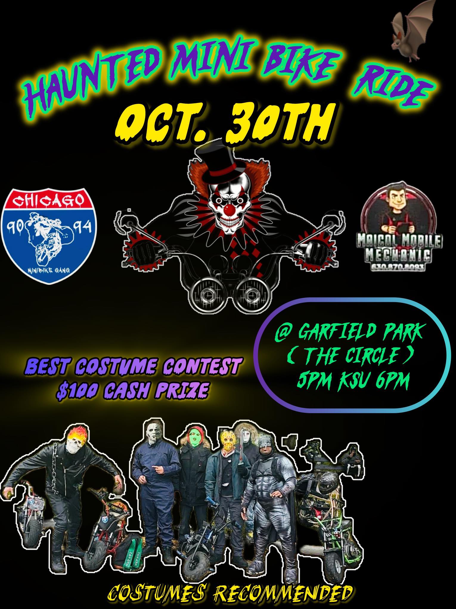 Chicago mini bike haunted ride and costume contest