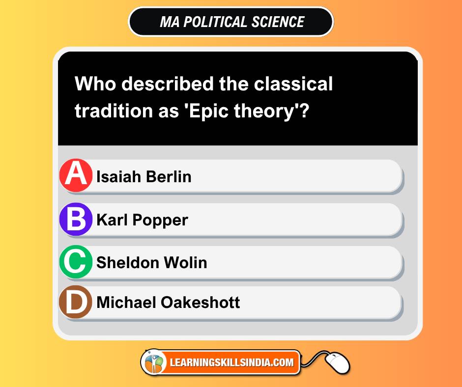 Who described the... - MA Political Science Entrance | Facebook