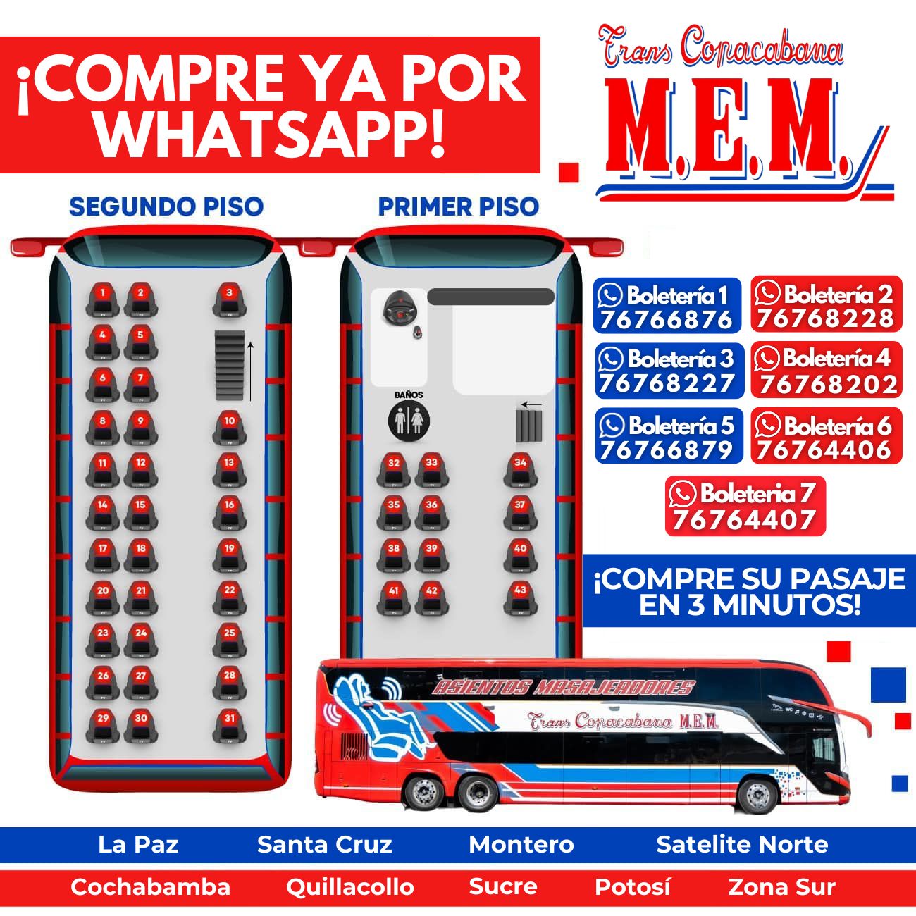 Trans - Compra tu pasaje en Trans Copacabana MEM por WhatsApp en solo 3 ...