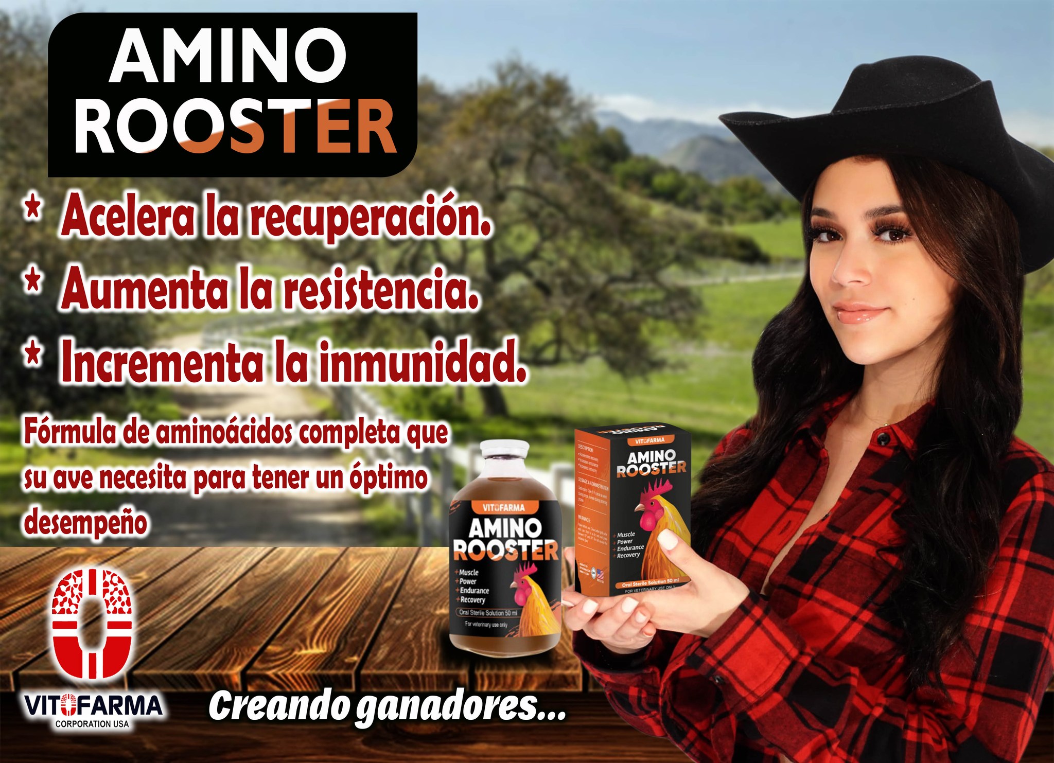 Super Vitamin Red Rooster 100 ml B12 B15 Vitaminas exp 02/28