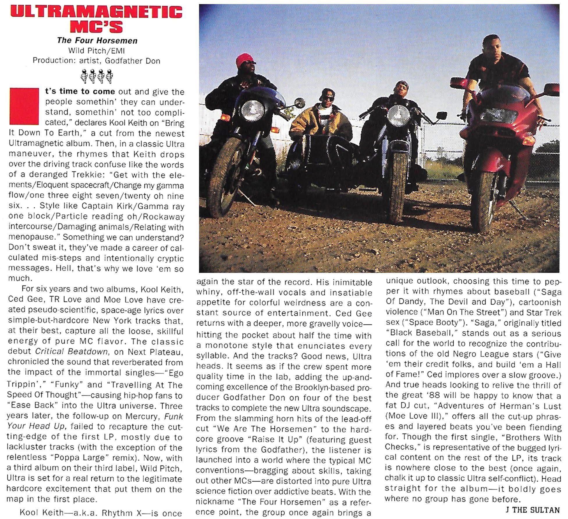 Review of Ultramagnetic MC's 'The Four Horsemen' from the Sep '93