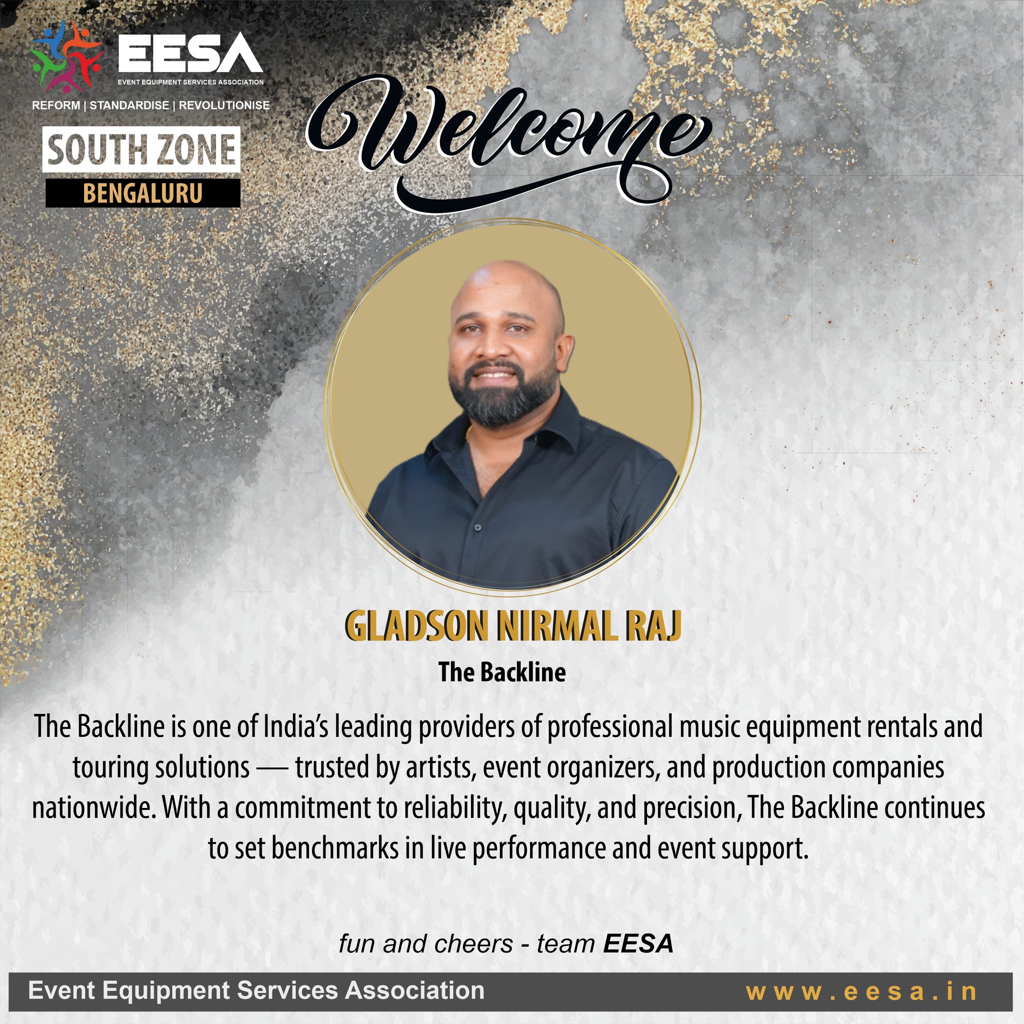 EESA - Welcome Gladson Nirmal Raj – The Backline We’re delighted to ...