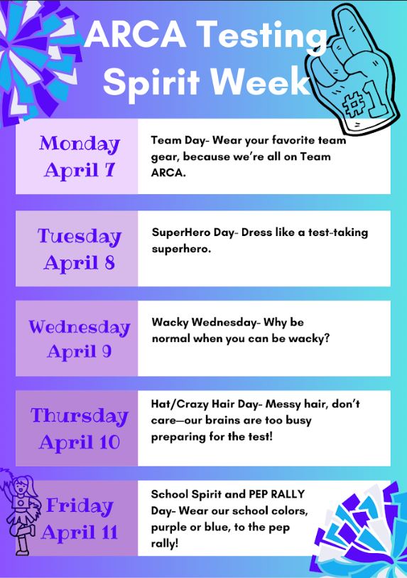 Arkansas - 🎉 Spirit Week - April 7-11, 2025 🎉 Let's have some fun and ...