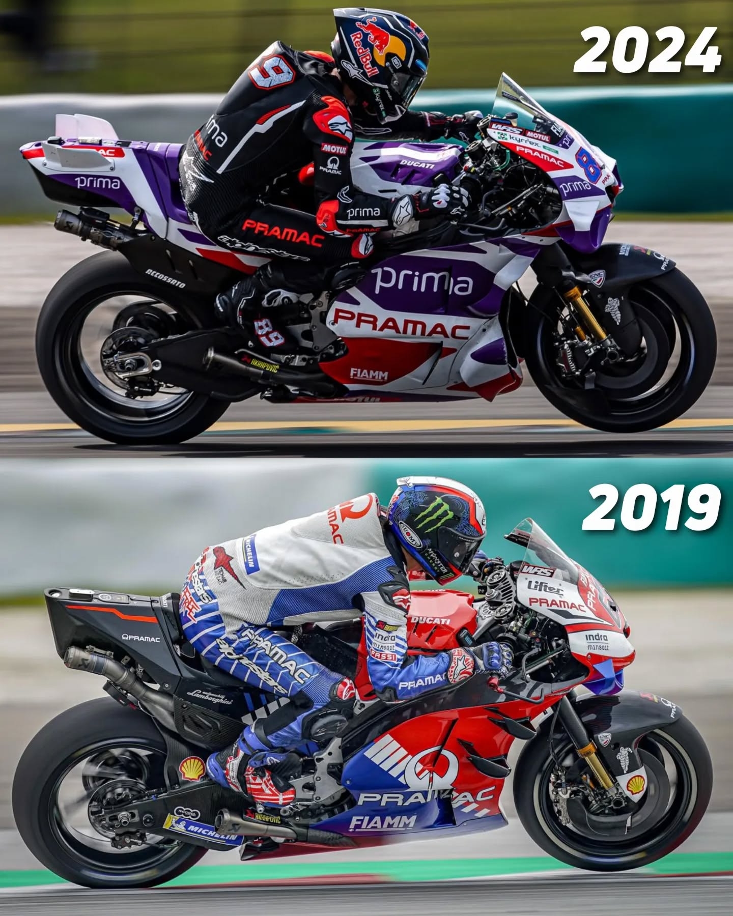 Prima pramac Racing, 2023 vs 2024 #motogp #thebikersblog