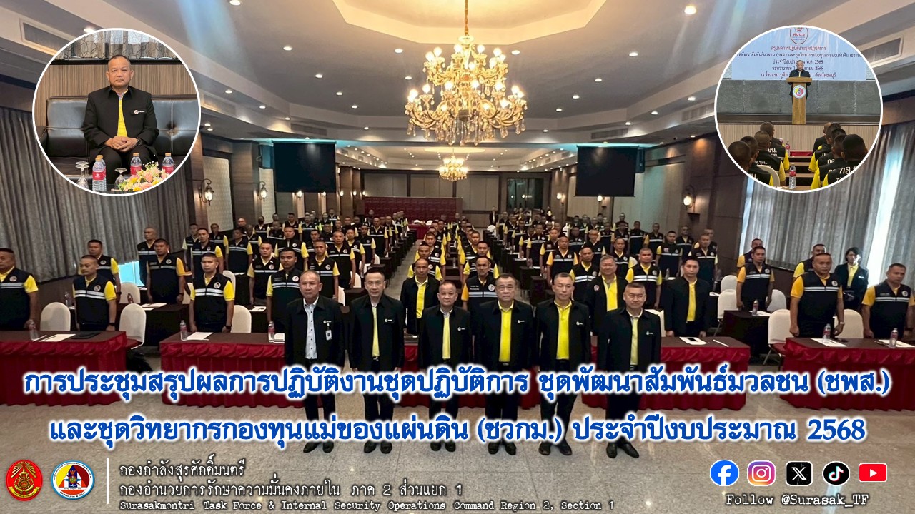การประชุมสรุปผลการปฏิบัติงานชุดปฏิบัติการ ชุดพัฒนาสัมพันธ์มวลชน (ชพส. ...