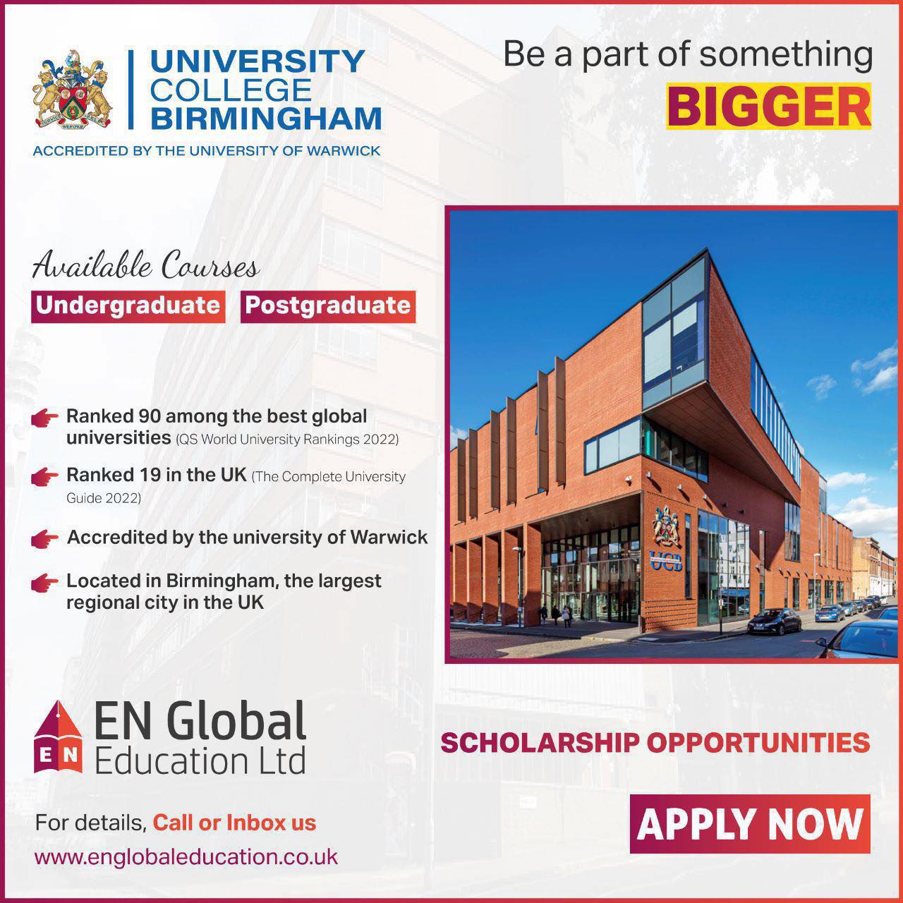 Study at one of the most... - EN Global Education Ltd.