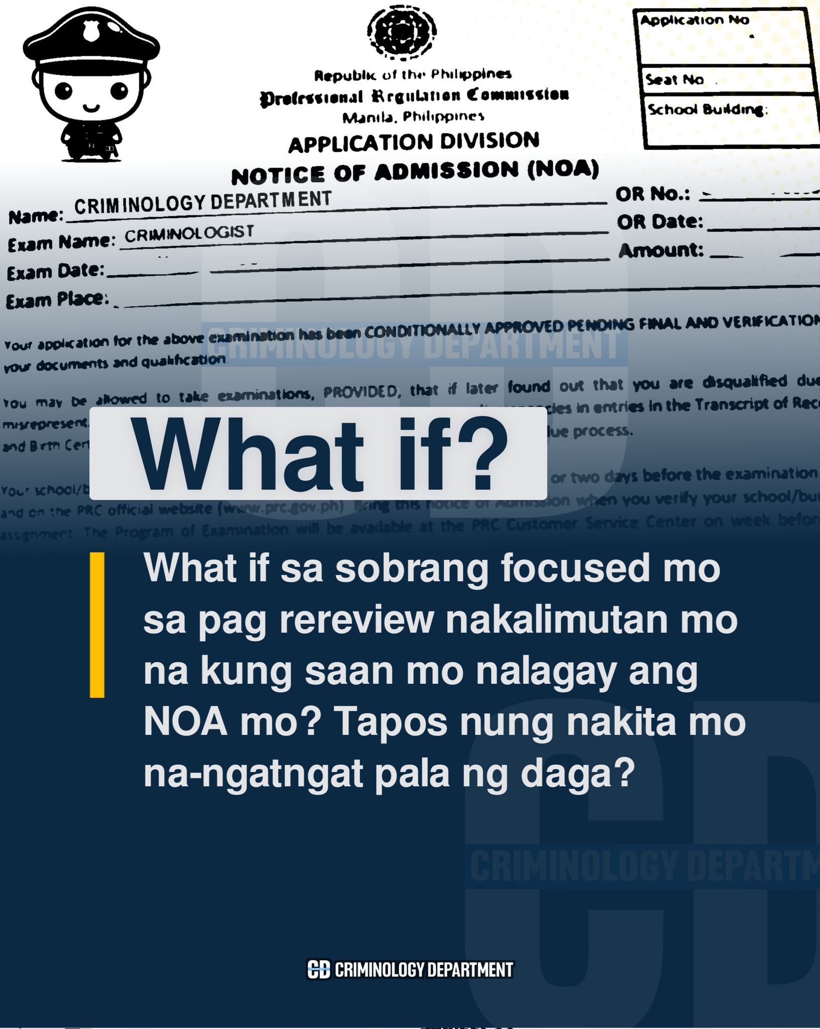 Criminology - What if? — NOA (Notice Of Admission) 🤔 #memes #boardexam ...