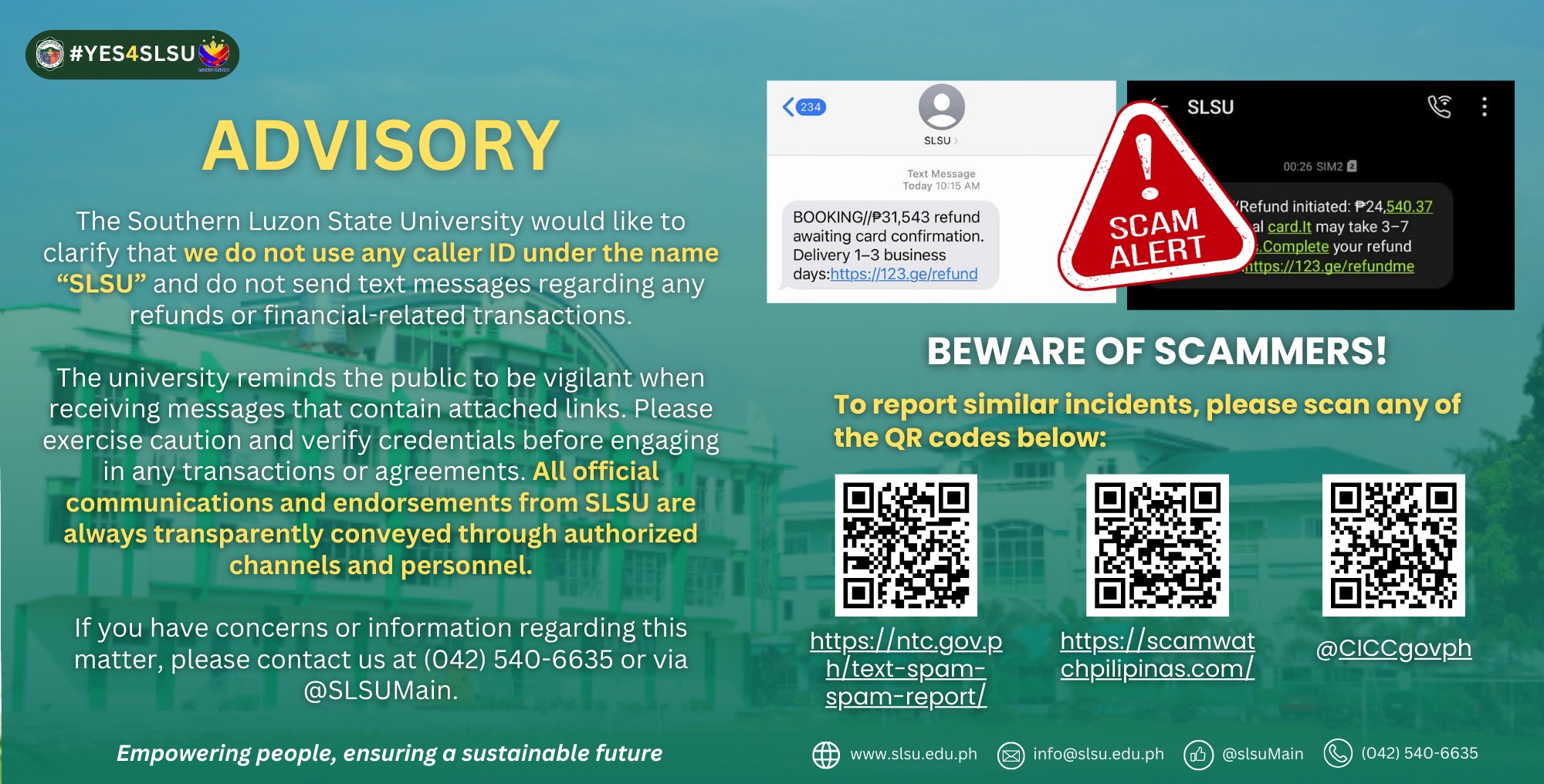 Southern - #ADVISORY | The Southern Luzon State University would like ...