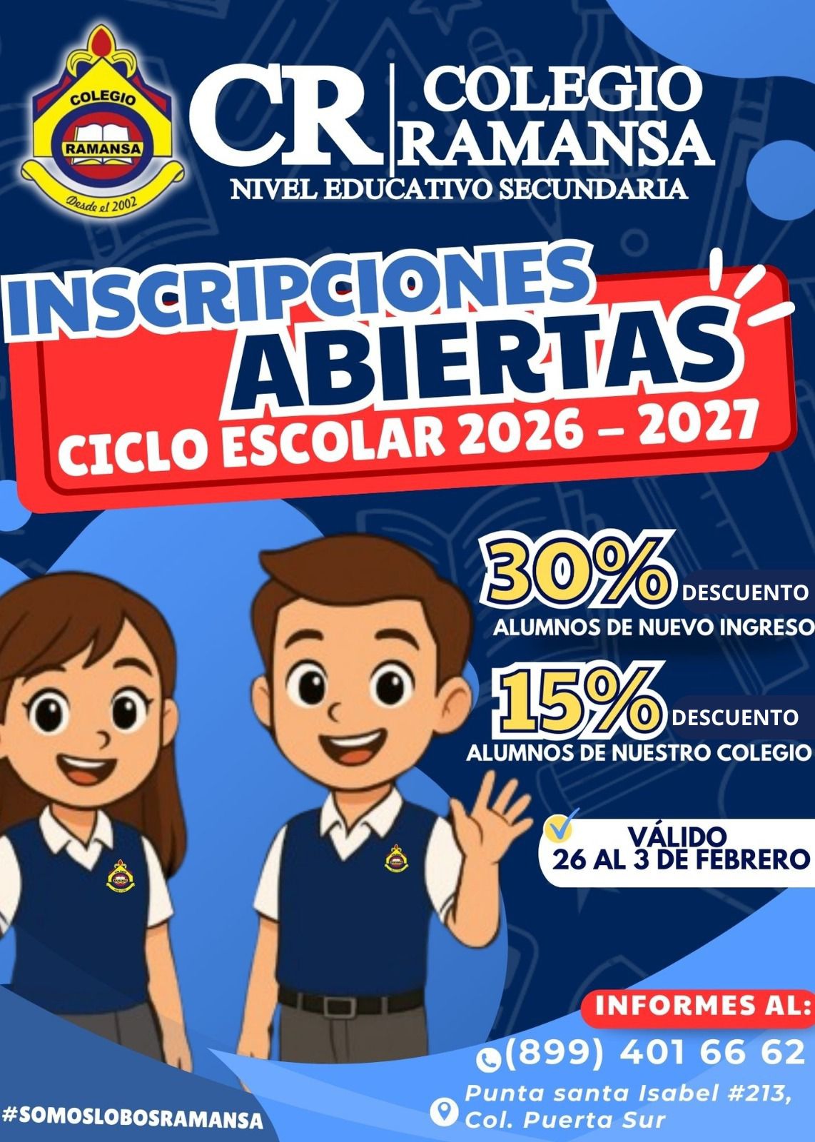Colegio - Inscripciones Abiertas Ciclo escolar 2026 - 2027 Nivel ...