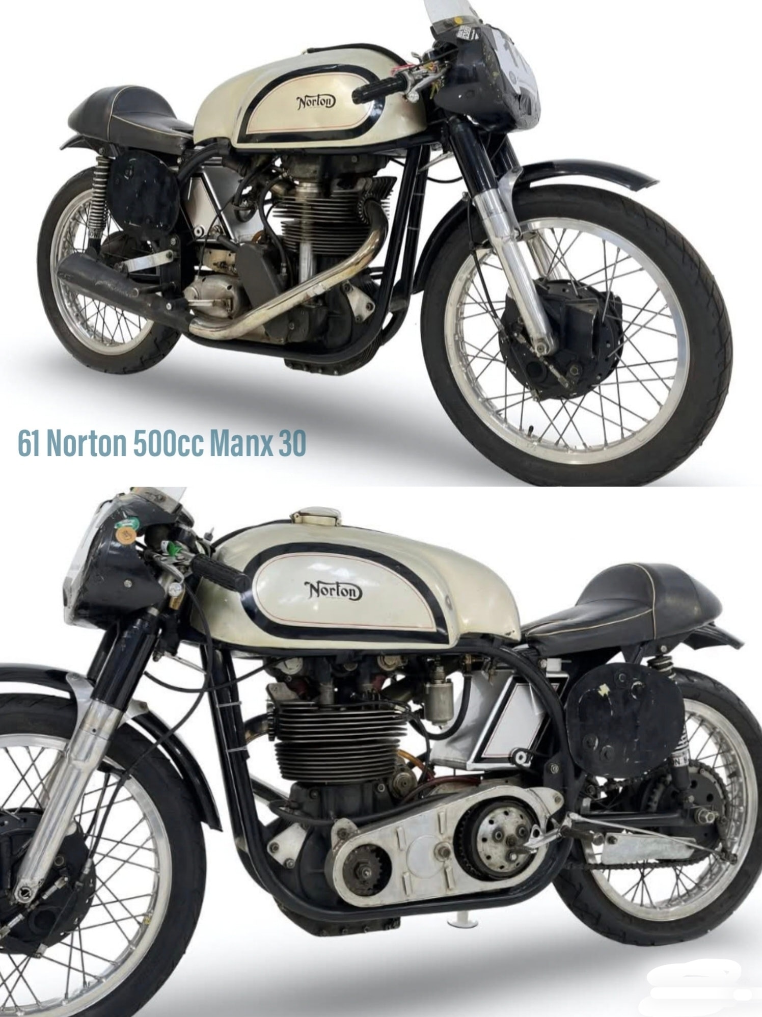 1/9th scale model of a 1951 Norton 500cc Manx Cafe Racer
