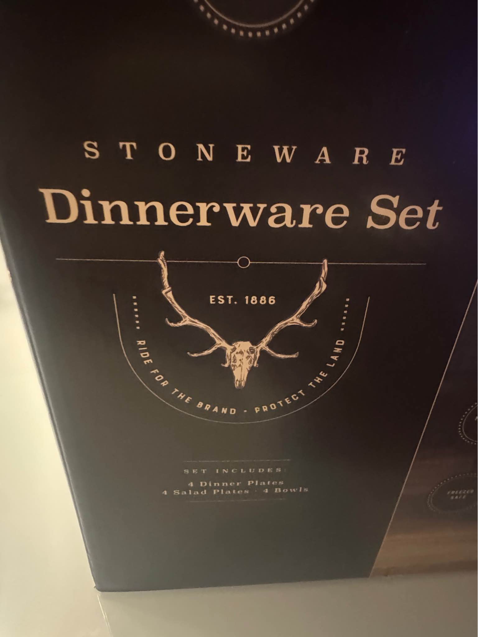 Yellowstone 12 piece dinnerware set stoneware RIP collection ...